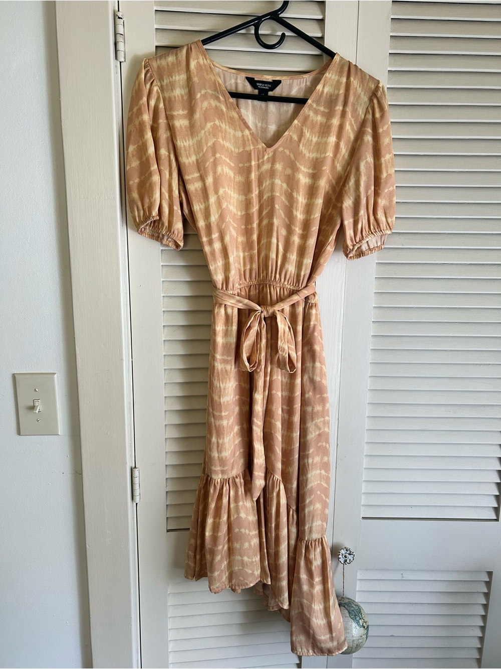 Simply Vera Vera Wang Peach Tie-Waist High-Low Dress